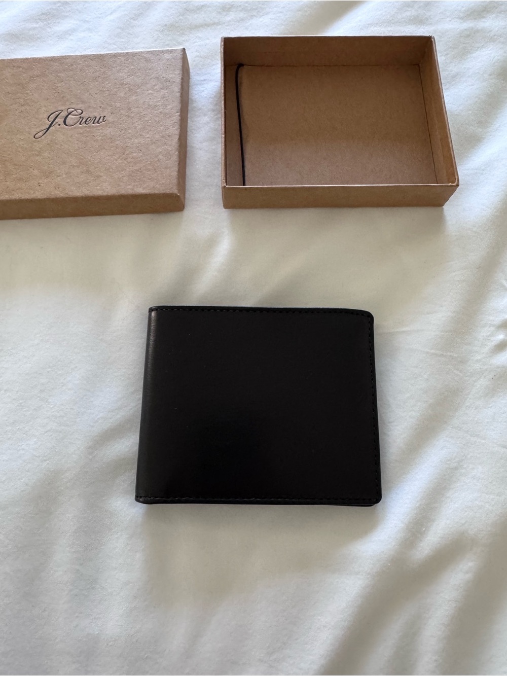 J. Crew Black Leather Bifold Wallet